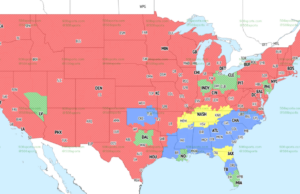 Mapas de cobertura televisiva de la Semana 17 de la NFL