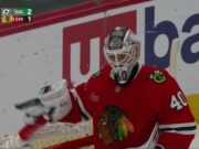 Jason Robertson con un gol de Powerplay contra los Chicago Blackhawks