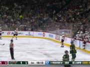 Ridly Greig con un gol contra Minnesota Wild