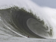 Un surfista de Santa Cruz montó una posible ola de los Mavericks de 108 pies de altura, récord mundial