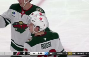 Mats Zuccarello con un gol contra Carolina Hurricanes