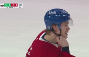 Jamie Benn con un gol contra los Montréal Canadiens