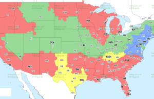 Mapa de transmisión televisiva de Eagles vs. Giants en la semana 18