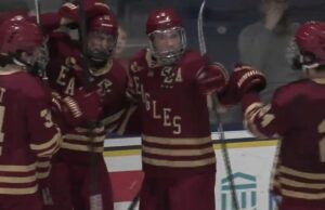 Ryan Leonard anota el primer gol para Boston College desde que regresó del Mundial Junior