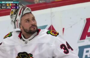 Sam Reinhart con un gol vs. Chicago Blackhawks