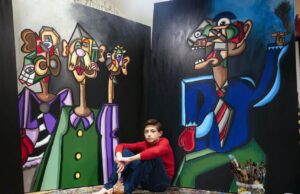 Pintura de 13 años Prodigy Andres Valencia Charms Art World con libro de mesa de café, adquisiciones de museos, colaboraciones de celebridades