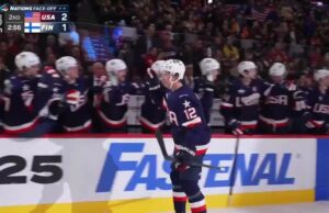 Matthew Boldy con un gol contra Finlandia