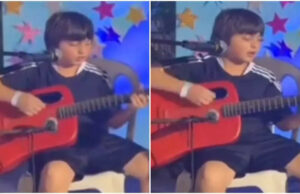 El hijo de Shah Rukh Khan, Abram Khan, roba corazones mientras canta y toca a Lady Gaga y Bruno Mars '' Die With a Smile 'en la guitarra: Mira el video | Noticias de la película hindi