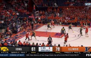 Tomislav Ivisic llega a un triple, sellando la victoria 81-61 de Illinois sobre Iowa
