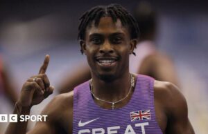 Campeonato de atletismo interior británico: Jeremiah Azu conserva el título masculino de 60 m en Birmingham