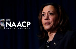 Kamala Harris toma deslizando a Trump, Elon Musk en Naacp Image Awards