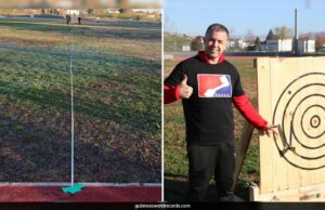 El hombre turco rompe el récord mundial con el lanzamiento de hachas, golpea a Target desde más de 183 pies