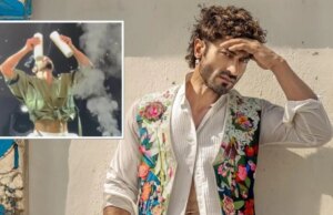 ¡Mirar! Vidyut Jammwal vierte cera caliente en sus ojos mientras realiza un acto peligroso