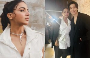 Wamiqa Gabbi se reúne con el actor de los calamares del juego w ha-jun en la semana de la moda de Milan