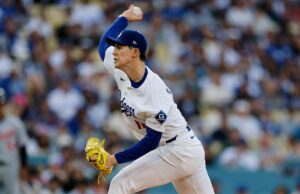 Roki Sasaki lucha con Command Again, no puedo salir de la segunda entrada en el debut del Dodger Stadium vs. Tigers