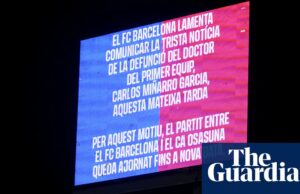 Fútbol europeo: el juego de Barcelona canceló después de que el médico del club muera | Fútbol de clubes europeos