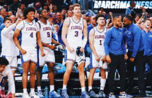 Florida mejor sembrada y sus adultos mayores se escapan del 'cangrejo cinco' de Maryland para la victoria de 87-71 en marzo de Madness