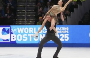 Los bailarines de hielo Madison Chock y Evan Bates ganan un tercer título mundial consecutivo a medida que continúa la medalla de EE. UU.