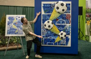 Filadelfia presenta su póster oficial de la Copa Mundial, con la ayuda del espectáculo de flores