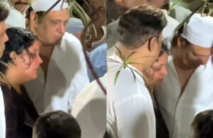¡Mirar! Govinda tiene los ojos llorosos mientras asiste al funeral del ex secretario Sashi Prabhu