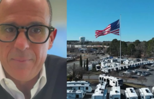 El CEO de Camping World dice que no eliminaría la bandera estadounidense gigante incluso si fuera encarcelado