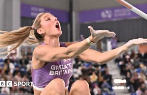 Campeonato de interior de atletismo mundial: Molly Caudery no puede defender el título de la salto con pértiga con el cuarto lugar.