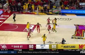 Sarah Te-Biasu simulan increíbles de triple para ayudar a Maryland a derrotar a Ohio State en OT