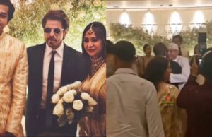 ¡Mirar! Shah Rukh Khan abraza Ashutosh Gowariker en la recepción de la boda de su hijo