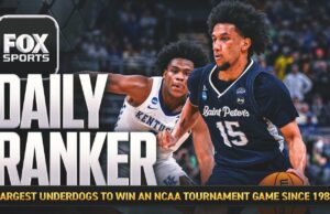 ¿Qué equipos se encuentran entre los 10 mayores de abajo para ganar un juego de torneo de la NCAA?