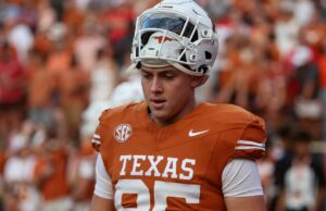 El ala cerrada de Texas Gunnar Helm tiene una visita previa al draft con Broncos