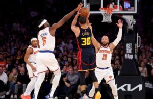 Stephen Curry continúa siendo dueño de Madison Square Garden mientras los guerreros al rojo vivo superan los Knicks