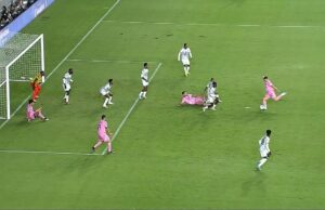 Tadeo Allende de Inter Miami encuentra la esquina inferior izquierda de la red contra Cavalier SC