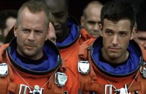 Ben Affleck estaba 'vomitando' mientras filmaba la escena del Armagedón clave con Bruce Willis, pero Michael Bay tiene una versión positiva