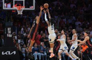 Ja Morant parece hacer un gesto de pistola de dedo nuevamente después de informar la advertencia de la NBA, luego golpea el ganador del juego vs. Heat