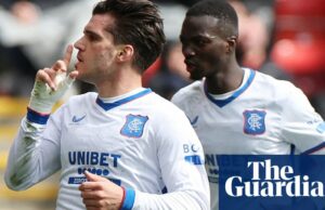 Hagi de los Rangers retrasa la fiesta del título de la Premier League del Celtic con Late Leveler en Aberdeen | Premier League escocés