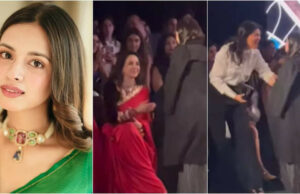 La fama de 'Laapataa Ladies' Nitanshi Goel gana el corazón mientras detiene su rampa para tocar los pies de Hema Malini, abraza sushmita sen