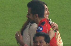 Preity Zinta abraza a Yuzvendra Chahal después de 4 wicket Powers Punjab a la victoria histórica defendiendo el más bajo IPL Total