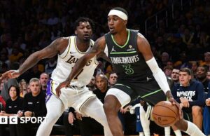 Play-offs de la NBA: Los Lakers de Los Ángeles pierden el juego uno a Minnesota Timberwolves