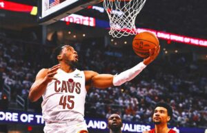 Donovan Mitchell ata el récord de playoffs de Michael Jordan en la victoria del Juego 1 de los Cavs sobre Heat