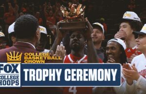 Ceremonia de trofeos de Nebraska después de la victoria del Campeonato Crown | CBB en Fox
