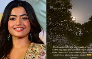 Rashmika Mandanna comienza a disparar nocturno para 'Thama` publica su cumpleaños