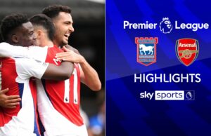 Arsenal Seal enfatic Win en Ipswich para hacer que el Liverpool espere el título