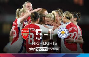 Arsenal cercano a los líderes Chelsea con Leicester Rout