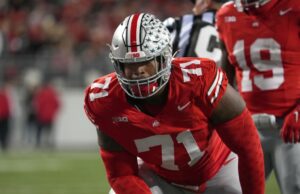 OT Josh Simmons envuelve visitas previas al draft con 49ers