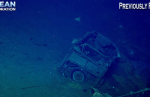 La cámara NOAA se sumerge para hundir el barco de la Segunda Guerra Mundial de EE. UU. Y encuentra un automóvil adentro