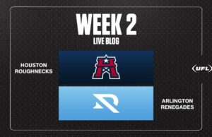 Roughnecks vs. Renegades Actualizaciones en vivo, Puntuación: Lo más destacado de la Semana 2 de UFL